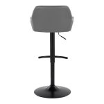 Daniella Grey Faux Leather Black Metal Contemporary Swivel Barstool (Set of 2) 20 Daniella Grey Faux Leather Black Metal Contemporary Swivel Barstool (Set of 2)