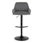 Daniella Grey Faux Leather Black Metal Contemporary Swivel Barstool (Set of 2) 21 Daniella Grey Faux Leather Black Metal Contemporary Swivel Barstool (Set of 2)