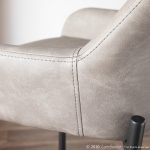 Daniella Grey Faux Leather Black Metal Counter Stools (Set of 2)