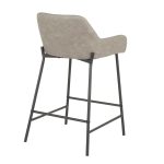 Daniella Grey Faux Leather Black Metal Counter Stools (Set of 2)
