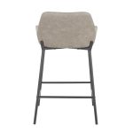 Daniella Grey Faux Leather Black Metal Counter Stools (Set of 2)