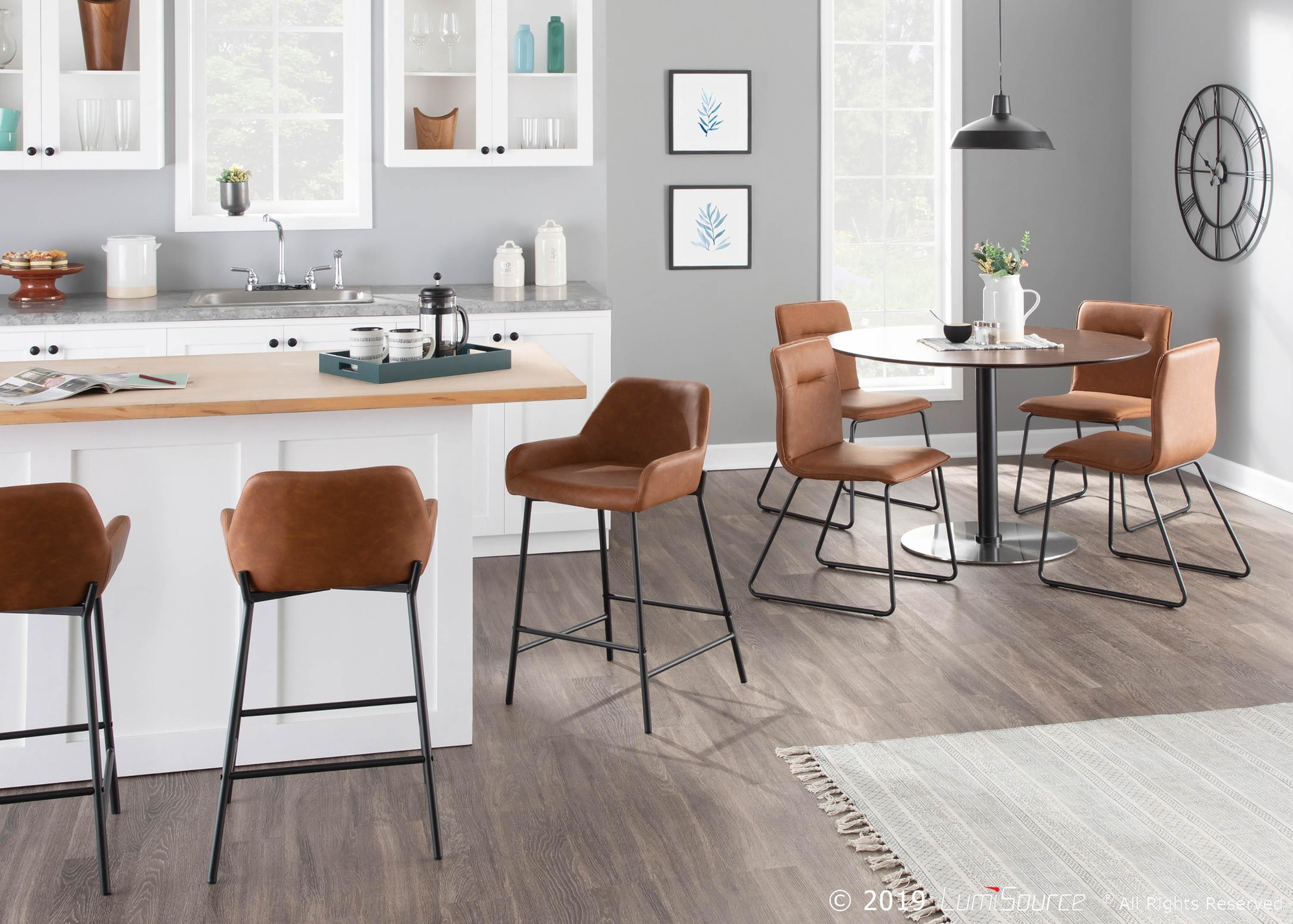 Daniella Industrial Black Metal Camel Counter Stools (Set of 2) 3 Daniella Industrial Black Metal Camel Counter Stools (Set of 2) - Image 3