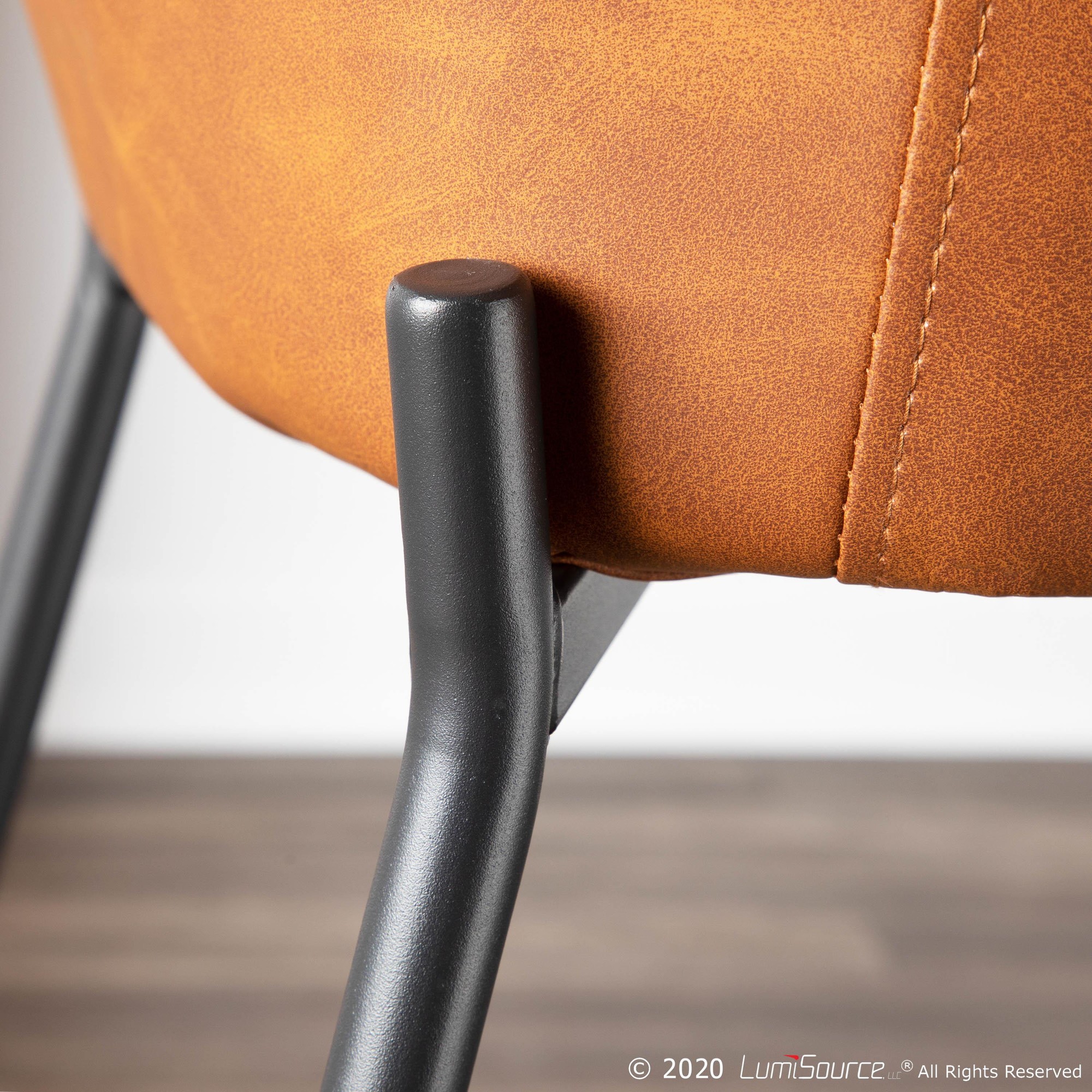 Daniella Industrial Black Metal Camel Counter Stools (Set of 2) 4 Daniella Industrial Black Metal Camel Counter Stools (Set of 2) - Image 4