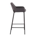 Daniella Industrial Black Metal Charcoal Fabric Bar Stools (Set of 2) 13 Daniella Industrial Black Metal Charcoal Fabric Bar Stools (Set of 2)