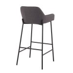 Daniella Industrial Black Metal Charcoal Fabric Bar Stools (Set of 2) 14 Daniella Industrial Black Metal Charcoal Fabric Bar Stools (Set of 2)