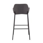 Daniella Industrial Black Metal Charcoal Fabric Bar Stools (Set of 2) 15 Daniella Industrial Black Metal Charcoal Fabric Bar Stools (Set of 2)