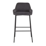Daniella Industrial Black Metal Charcoal Fabric Bar Stools (Set of 2) 16 Daniella Industrial Black Metal Charcoal Fabric Bar Stools (Set of 2)