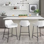 Daniella Industrial Black Metal White Faux Leather Counter Stools (Set of 2) 12 Daniella Industrial Black Metal White Faux Leather Counter Stools (Set of 2)