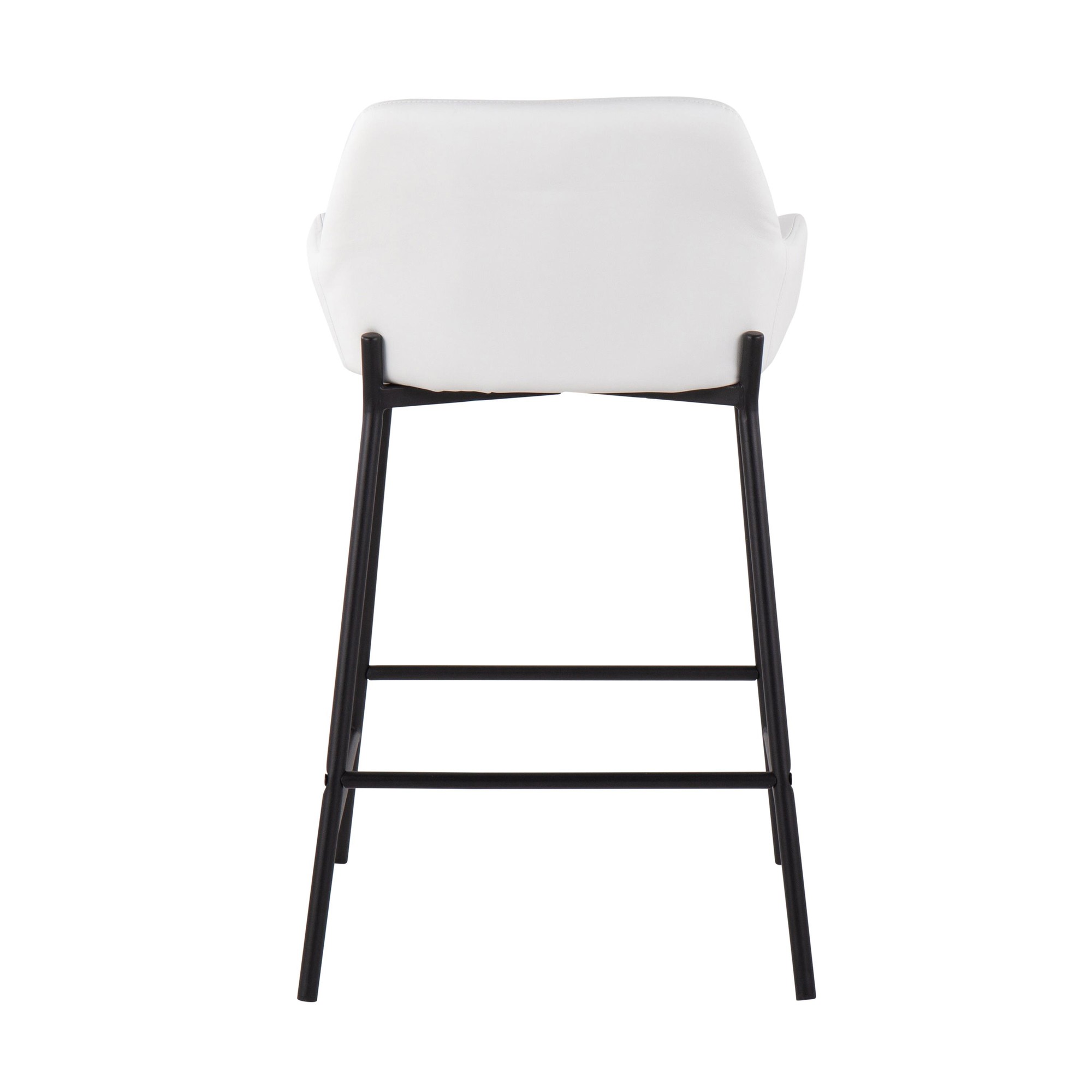 Daniella Industrial Black Metal White Faux Leather Counter Stools (Set of 2) 7 Daniella Industrial Black Metal White Faux Leather Counter Stools (Set of 2) - Image 7