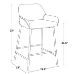 Daniella Industrial Black Metal White Faux Leather Counter Stools (Set of 2) 21 Daniella Industrial Black Metal White Faux Leather Counter Stools (Set of 2)