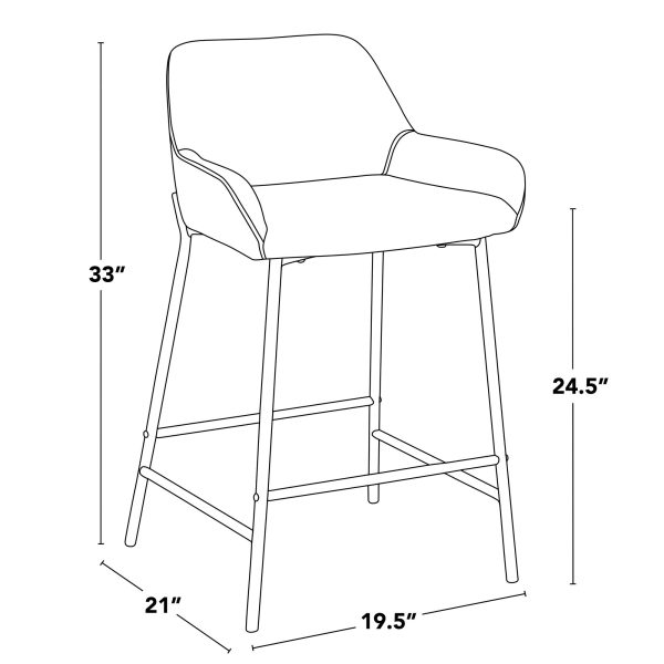 Daniella Industrial Black Metal White Faux Leather Counter Stools Set of 2 9