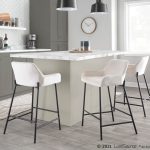 Daniella Industrial Black Metal White Velvet Counter Stools (Set of 2) 13 Daniella Industrial Black Metal White Velvet Counter Stools (Set of 2)