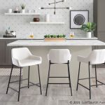 Daniella Industrial Black Metal White Velvet Counter Stools (Set of 2) 12 Daniella Industrial Black Metal White Velvet Counter Stools (Set of 2)