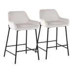 Daniella Industrial Black Metal White Velvet Counter Stools (Set of 2) 14 Daniella Industrial Black Metal White Velvet Counter Stools (Set of 2)