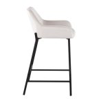 Daniella Industrial Black Metal White Velvet Counter Stools (Set of 2) 16 Daniella Industrial Black Metal White Velvet Counter Stools (Set of 2)