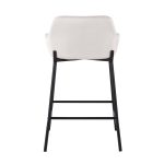 Daniella Industrial Black Metal White Velvet Counter Stools (Set of 2) 18 Daniella Industrial Black Metal White Velvet Counter Stools (Set of 2)