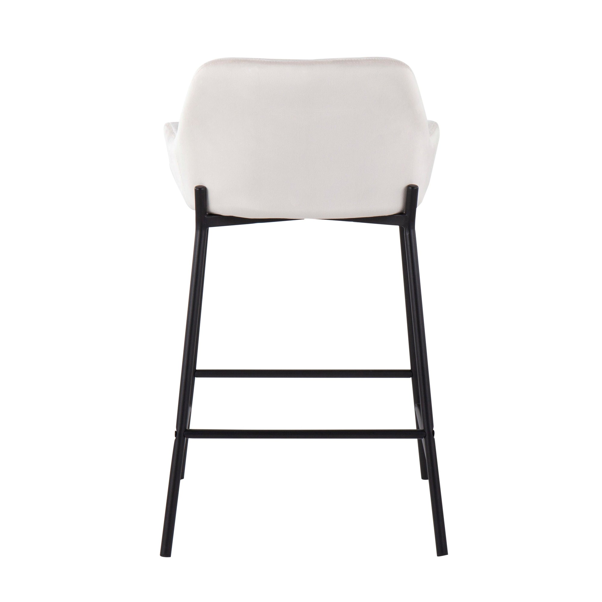 Daniella Industrial Black Metal White Velvet Counter Stools (Set of 2) 7 Daniella Industrial Black Metal White Velvet Counter Stools (Set of 2) - Image 7