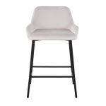 Daniella Industrial Black Metal White Velvet Counter Stools (Set of 2) 19 Daniella Industrial Black Metal White Velvet Counter Stools (Set of 2)