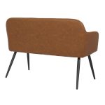 Daniella Industrial Camel Faux Leather Black Steel High Back Bench 27 Daniella Industrial Camel Faux Leather Black Steel High Back Bench