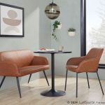 Daniella Industrial Camel Faux Leather Black Steel High Back Bench 22 Daniella Industrial Camel Faux Leather Black Steel High Back Bench
