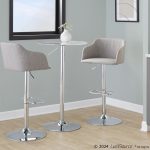 Daniella Light Grey Contemporary Adjustable Swivel Barstool 5 Daniella Light Grey Contemporary Adjustable Swivel Barstool