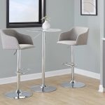 Daniella Light Grey Contemporary Adjustable Swivel Barstool 4 Daniella Light Grey Contemporary Adjustable Swivel Barstool