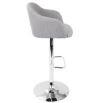 Daniella Light Grey Contemporary Adjustable Swivel Barstool 6 Daniella Light Grey Contemporary Adjustable Swivel Barstool