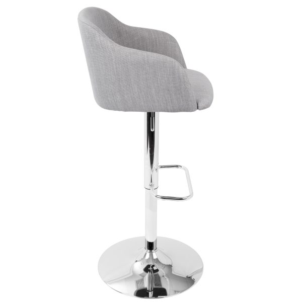 Daniella Light Grey Contemporary Adjustable Swivel Barstool 2
