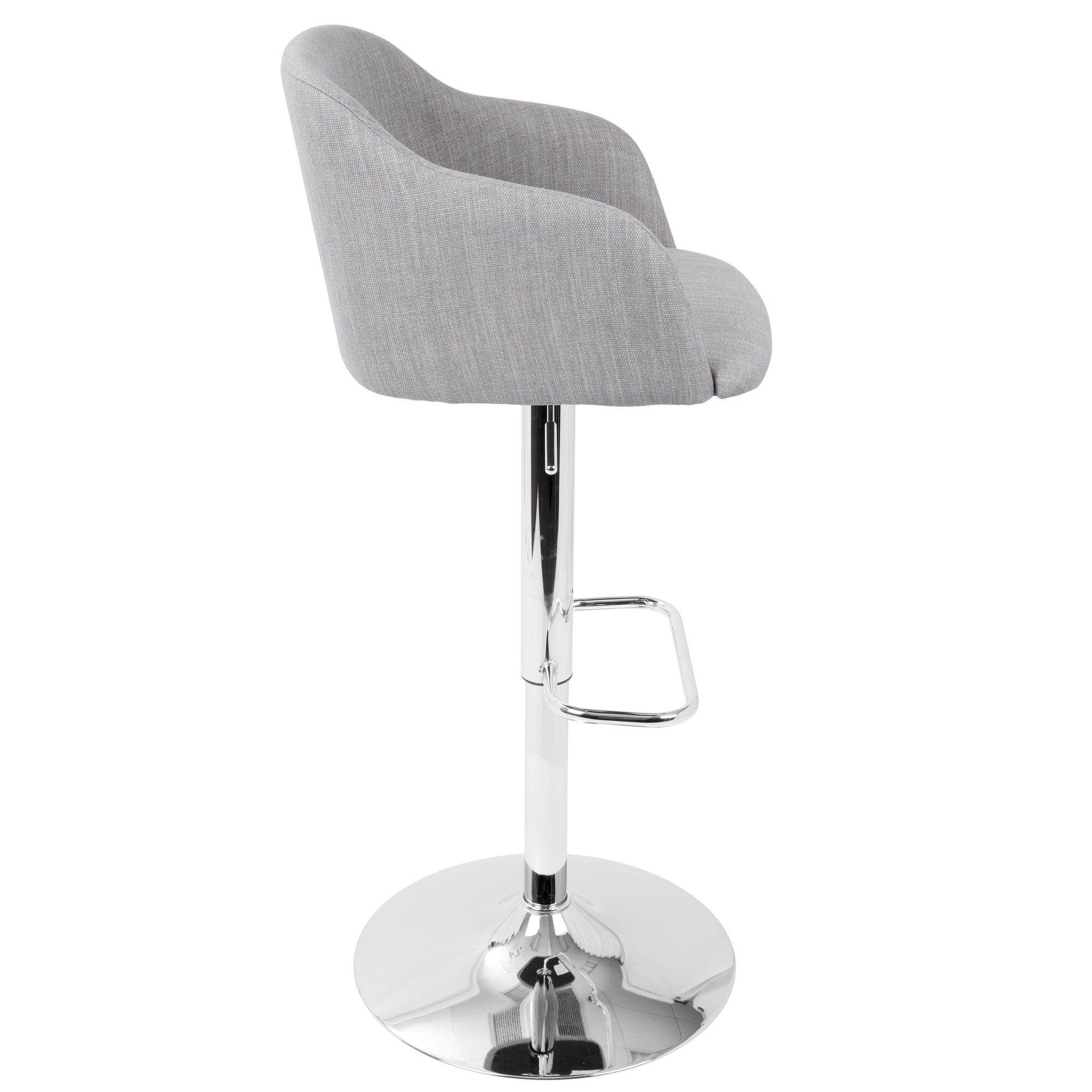 Daniella Light Grey Contemporary Adjustable Swivel Barstool 3 Daniella Light Grey Contemporary Adjustable Swivel Barstool - Image 3