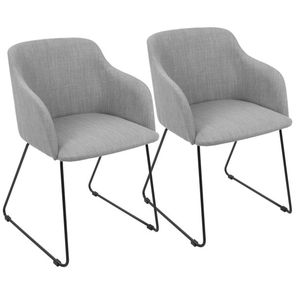 Daniella Light Grey Contemporary Dining Chairs Set of 2 1