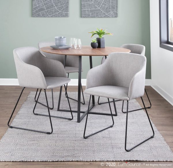 Daniella Light Grey Contemporary Dining Chairs Set of 2