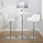 Daniella White Faux Leather Contemporary Chrome Swivel Barstool (Set of 2)
