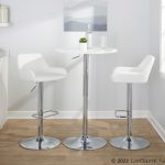Daniella White Faux Leather Contemporary Chrome Swivel Barstool (Set of 2)