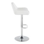 Daniella White Faux Leather Contemporary Chrome Swivel Barstool (Set of 2)