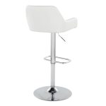 Daniella White Faux Leather Contemporary Chrome Swivel Barstool (Set of 2)