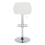 Daniella White Faux Leather Contemporary Chrome Swivel Barstool (Set of 2)