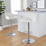 Daniella White Velvet Chrome Contemporary Adjustable Barstool (Set of 2) 15 Daniella White Velvet Chrome Contemporary Adjustable Barstool (Set of 2)
