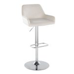 Daniella White Velvet Chrome Contemporary Adjustable Barstool (Set of 2) 17 Daniella White Velvet Chrome Contemporary Adjustable Barstool (Set of 2)