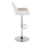 Daniella White Velvet Chrome Contemporary Adjustable Barstool (Set of 2) 18 Daniella White Velvet Chrome Contemporary Adjustable Barstool (Set of 2)