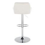 Daniella White Velvet Chrome Contemporary Adjustable Barstool (Set of 2) 20 Daniella White Velvet Chrome Contemporary Adjustable Barstool (Set of 2)