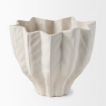 Daria Textured White Sculptural Ceramic Bowl