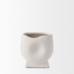 Darian Small Textured Matte White Ceramic Vase