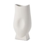 Darian Tall Textured Matte White Ceramic Vase