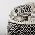 Darika 16.0L x 16.0W x 16.0H Black/White/Gray Cotton Pouf