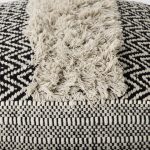 Darika 16.0L x 16.0W x 16.0H Black/White/Gray Cotton Pouf