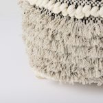 Darika 16.0L x 16.0W x 16.0H Black/White/Gray Cotton Pouf
