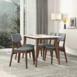 Grey Fabric Mid-Century Modern Dining Chairs (Set of 2) 8 Grey Fabric Mid-Century Modern Dining Chairs (Set of 2)