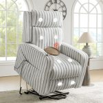 Darrell Striped Power Lift Assist Massage Recliner with Tray 8 Darrell Striped Power Lift Assist Massage Recliner with Tray