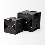 Darren (Large) 8L x 8W Black Metal Decorative Cube