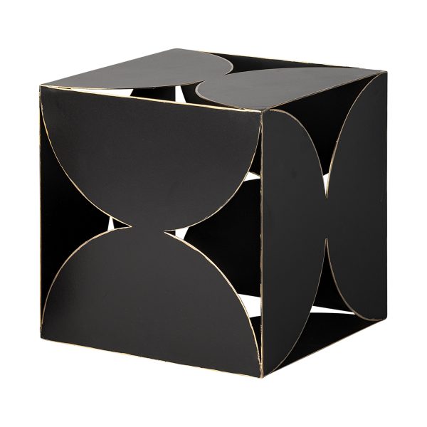 Darren Large 8L x 8W Black Metal Decorative Cube